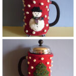 Let It Snow Coffee Cozy Free Knitting Pattern