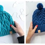 Modern Cable Panel Hat Free Knitting Pattern
