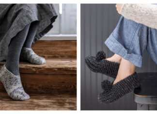 Simple House Slippers Free Knitting Pattern