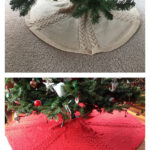 Cable Christmas Tree Skirt Free Knitting Pattern