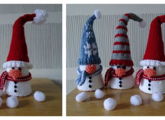 Christmas Cone Snowman Free Knitting Pattern