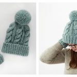 Classic Cabled Hat and Mittens Free Knitting Pattern