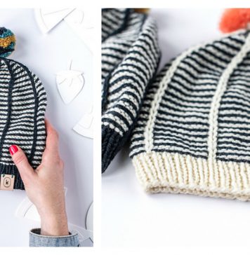 Fancy Striped Hat Free Knitting Pattern