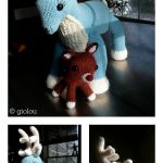 Knitted Adorable Amigurumi Bule Reindeer