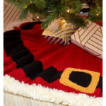 Santa’s Coat Tree Skirt Free Knitting Pattern