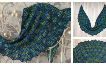Brioche Stitch Peacock Shawl Free Knitting Pattern and Video Tutorial