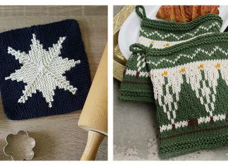 Christmas Potholders Free Knitting Pattern