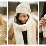 Chunky Dotty Beanies & Scarf Free Knitting Pattern