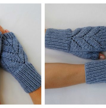 Leaves Fingerless Gloves Free Knitting Pattern