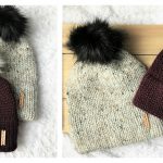 Simple Double Brim Beanie Hat Free Knitting Pattern