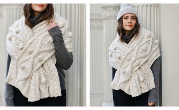 Cable Keyhole Wrap Free Knitting Pattern