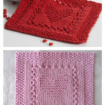 Heart Dishcloth or Blanket Blocks Free Knitting Pattern