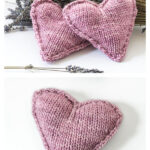 Heart-Shaped Lavender Sachet Free Knitting Pattern
