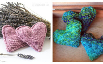 Heart-Shaped Lavender Sachet Free Knitting Pattern