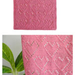 Lace Hearts Dishcloth or Blanket Blocks Free Knitting Pattern