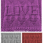 Love Dishcloth Afghan Square Free knitting Pattern