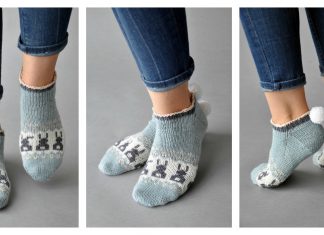 Bunny Ankle Socks Free Knitting Pattern