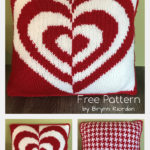 Crazy Hearts Pillow Free Knitting Pattern