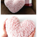 Faux Fur Heart Pillow Free Knitting Pattern