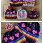 Love in Technicolor Beanie Hat Knitting Pattern