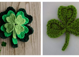 Lucky Shamrock Leaf Free Knitting Pattern and Paid