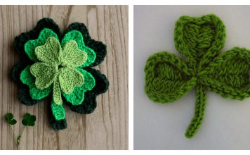Lucky Shamrock Leaf Free Knitting Pattern and Paid