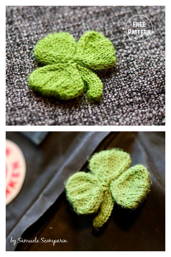 Lucky Shamrock Leaf Free Knitting Pattern