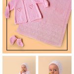 Rosy Garden Baby Layette Set Free Knitting Pattern