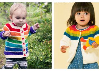 Rainbow Cardigan Free Knitting Pattern