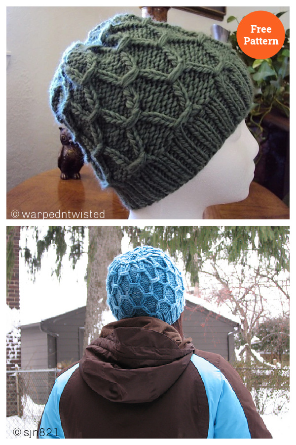 Smocking Stitch Hat Free Knitting Pattern