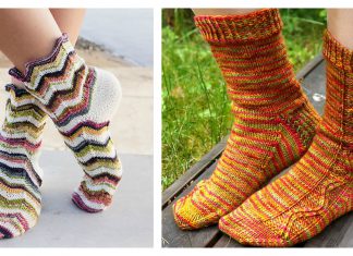 Zig Zag Socks Free Knitting Pattern