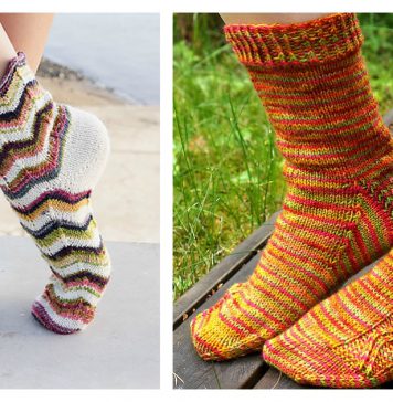 Zig Zag Socks Free Knitting Pattern