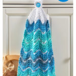 Chevron Striped Kitchen Towel Free Knitting Pattern