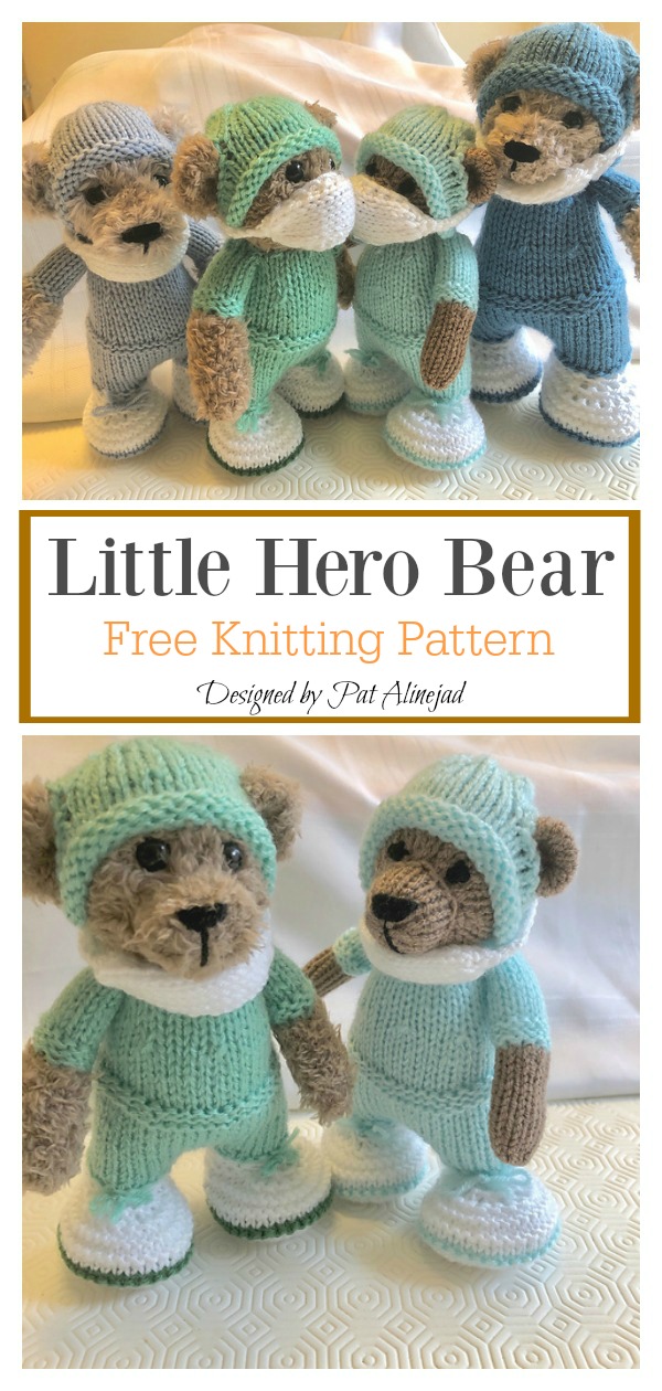 Frontline Hero Teddy Bear Free Knitting Pattern