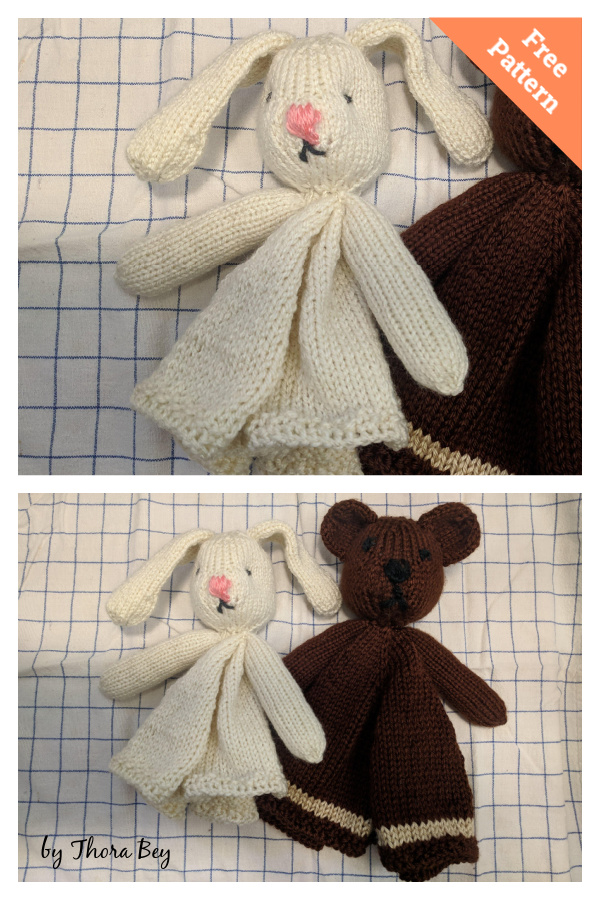 Easy Snuggle Bunny Lovey Blanket Free Knitting Pattern