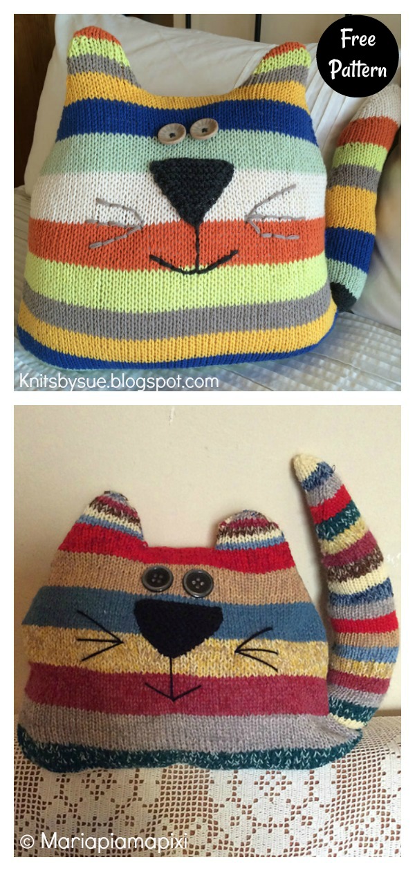 Fox and Deer Cushions Free Knitting Pattern
