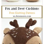 Fox and Deer Cushions Free Knitting Pattern