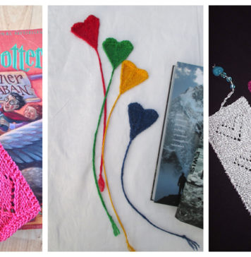 Heart Bookmark Free Knitting Pattern