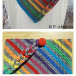 Rainbow Faux Braid Neck Warmer Free Knitting Pattern