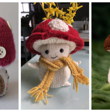 Toadstool Mushrooms Free Knitting Pattern