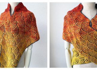 Uroko Brioche Shawl Free Knitting Pattern