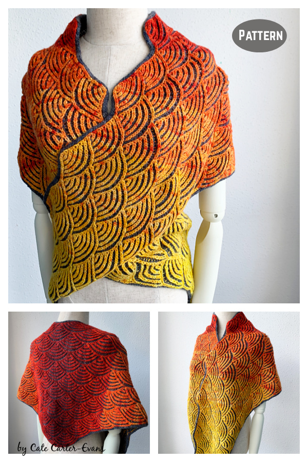 Uroko Brioche Shawl Free Knitting Pattern