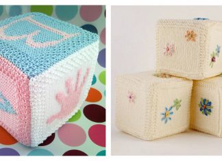 Baby Building Block Cube Free Knitting Pattern