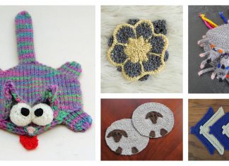 Fun Animal Coaster Free Knitting Pattern and Paid