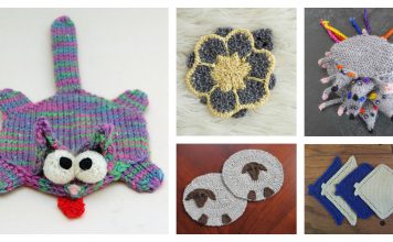 Fun Animal Coaster Free Knitting Pattern and Paid
