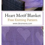 Heart Motif Blanket Free Knitting Pattern