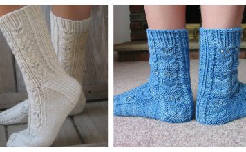 Owl Motif Socks Free Knitting Pattern