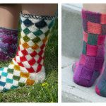 Entrelac Socks Free Knitting Pattern