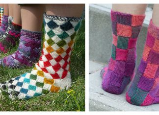 Entrelac Socks Free Knitting Pattern