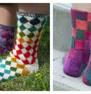 Entrelac Socks Free Knitting Pattern